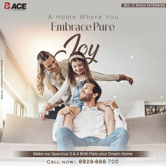 INR 24100000, 3 BR, 2200 Sq. Feet, Exterior View Of Ace Hanei Residential Project In Sector 12 Noida