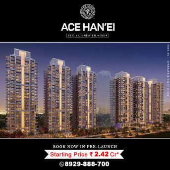 INR 24200000, 3 BR, 2200 Sq. Feet, Ace Hanei Sector 12 Noida Spacious 3 BHK And 4 BHK Apartments