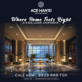 INR 25100000, 3 BR, 2200 Sq. Feet, ACE Hanei Luxury Floor Plans In Noida Sector 12